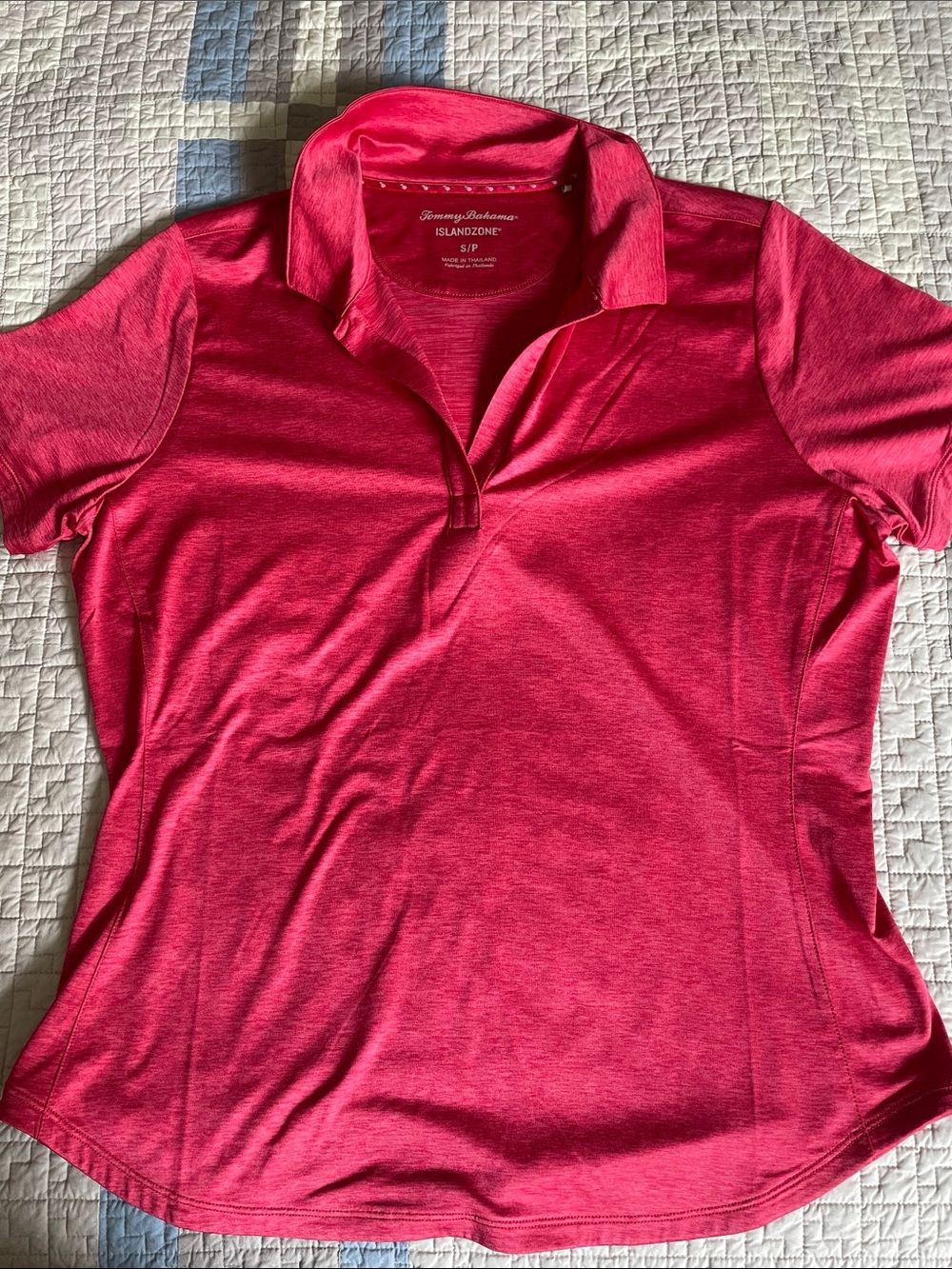 Tommy Bahama Islandzone Raspberry Red Heathered Polo Shirt. Small